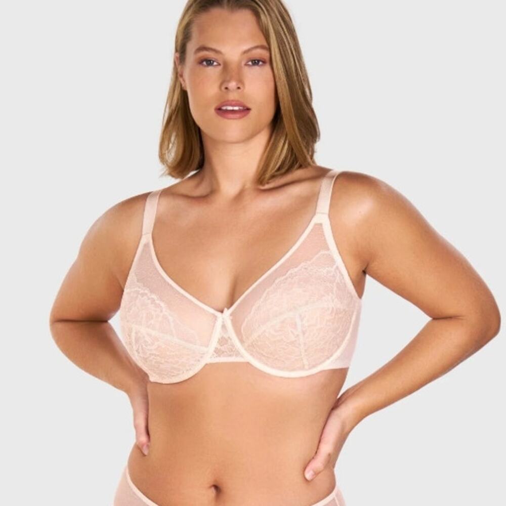 HSIA Enchante Cream Lace Underwire Bra Size 36H NWT